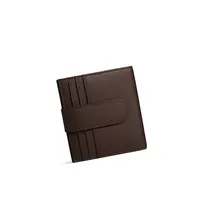 Dompet Kulit Lipat Dua Warna Coklat Tua Premium Dengan Jendela Label Grosir