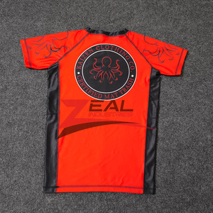 MMA เสื้อแรชการ์ดพิมพ์ซับลิเมชันกำหนดเอง240ป้องกันอัลทวอยเลต์ GSM การบีบอัดการต่อสู้แบบผดผื่น BJJ ผลิตในปากีสถาน - Product Image 2