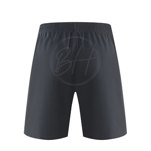 Pantalones cortos de correr de cintura media para hombre personalizados con cierre de cintura elástica Patrón sólido Lona de punto Teñido liso-Servicio OEM disponible - Product Image 5