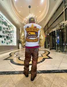 Vestes unisexe à logo personnalisé de haute qualité 100% coton polyester décontracté Baseball Varsity Coat Silicone Gel Patchwork Hiver - Product Image 6