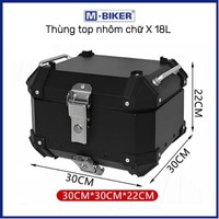 MBiker Top Box en aluminium authentique 18L en forme de X, étanche, pour moto, bagages de selle légers 2,5 kg, protections d'angle en ABS, garantie 12 mois