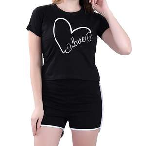 Ensemble short et t-shirt en coton pour femme, production en gros de haute qualité, fournisseur OEM ODM - Product Image 5
