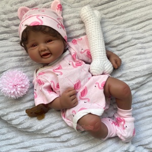 Doux Sourire Réaliste Sensation 1:1 Real Touch <span class=keywords><strong>40cm</strong></span> Silicone <span class=keywords><strong>Reborn</strong></span> Bébé Doux Plein Solide Silicone Nouveau-Né Fille Poupées - Product Image 3