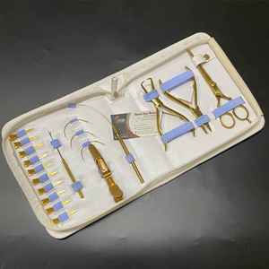 ชุดเครื่องมือต่อผมไมโครลูกปัดชุบทองโลโก้แบบกำหนดเองคลิปจระเข้กรรไกรตัดผมเหล็กวัสดุโลหะทนทาน - Product Image 5