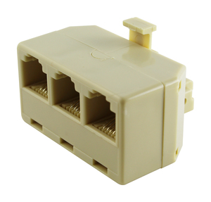 Distributore telefonico modulare triplo avorio (Electro DH 39.017/6/4/BT) (Confezione blister) - Product Image 1