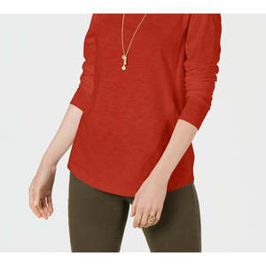 Maglia Casual da Donna Style & Co a Maniche Lunghe con Scollo Rotondo, Arancione, Taglia X-Large, in Tessuto Lavorato a Maglia, Elemento di Moda Semplice - Product Image 3