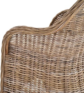 Fauteuil de loisirs moderne en rotin avec dossier solide et coussin crème pour salon, mobilier de maison, style côtier, design artisanal - Product Image 4
