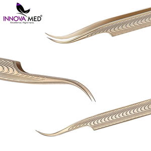 Pince à épiler d'extension de cils en acier inoxydable durable de soins de beauté personnels personnalisés de la meilleure qualité avec pointe pointue grande quantité - Product Image 5