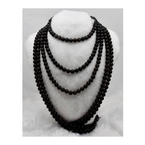 Perles lisses en obsidienne argentée (6 mm) très demandées, pierres précieuses naturelles en obsidienne argentée pour la fabrication de bijoux Anshul - Product Image 1