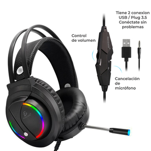 Casques audio spécialisés RGB LED pour joueurs, compatibles avec PS4, Xbox, PC, ordinateur portable - Product Image 4