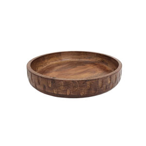 Bol à fruits rond en bois d'acacia fait à la main écologique finition naturelle pour la maison et l'hôtel bols de service personnalisés pour collations alimentaires - Product Image 6