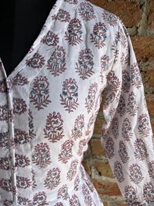 เดรสยาวพิมพ์ลายดอกไม้ผ้าฝ้ายอินเดีย, ชุดกระโปรงยาวแบบลำลองพิมพ์ลายดอกไม้ - Product Image 3