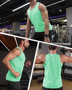 Débardeur décontracté pour homme UPF 50+ Séchage rapide Entraînement estival Chemises sans manches musculaires Solide tricoté pour la natation Plage Musculation - Product Image 6