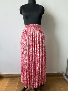 กระโปรงพลัสซาผ้าซาตินเอวยางยืดสำหรับผู้หญิง พิมพ์ลายลำลองใส่ได้ทุกวันในฤดูร้อน พร้อมกระโปรงยาวปักลาย - Product Image 2