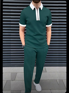 Ensemble pantalon 2 pièces sportif pour homme Collection de gros Chemise et pantalon de survêtement Ensemble short respirant de haute qualité Tenues décontractées - Product Image 2