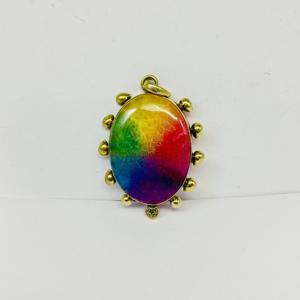 Quartz arc-en-ciel fabriqué à la main 925 pendentif en argent Sterling vibrant à la main arc-en-ciel pierres précieuses bijoux déclaration pendentif - Product Image 2