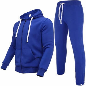 Hommes automne hiver Sport à capuche tendances solide Fitness fermeture éclair sweats à capuche pantalons de survêtement mâle mince décontracté mode survêtements - Product Image 4