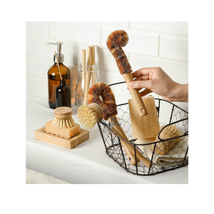 Meilleure vente Brosse à récurer de cuisine à base de plantes zéro déchet en fibres de noix de coco avec poignées en bambou - Product Image 6