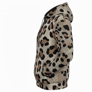 Leopard Cheetah Print Heavyweight Fleece Unisex Hoodie Vintage <b>Washed</b> Breathable 100% Cotton Streetwear - Product Image 4