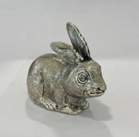 Estatua de Conejo de Aluminio, Diseño Art Deco, Decoración Ecológica para el Hogar, Adorno Navideño para Mesa de Sala de Estar