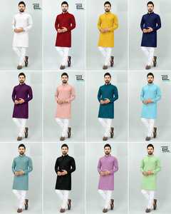 Vêtements ethniques attrayants Belle couleur haute sur demande Meilleur pyjama Kurta en rayonne lourde avec fabrication de Chikan en Inde - Product Image 2