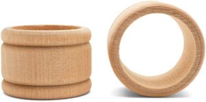 Lot de 6 ronds de serviette en bois vintage, 1 à 3/4 pouces, ronds de serviette en bois inachevés pour cadeau de pendaison de crémaillère - Product Image 5