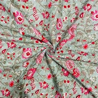 Coton de haute qualité en gros Lot de tissu imprimé en bloc imprimé fleuri robe en coton indien tissu à coudre par cour vêtements pour femmes