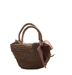 Beach Straw <b>Small</b> Shoulder <b>Bag</b> With <b>Drawstring</b> Lining for Women Crochet Macrame Beach <b>Bags</b> Direct From Indian Supplier - Product Image 1