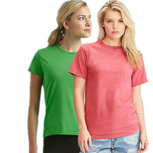 เสื้อยืดคอกลมแขนสั้นสำหรับผู้หญิง180gsm คอกลมผ้าคอตตอน100% ลำลองสำหรับผู้หญิงโลโก้แบบเรียบๆออกแบบได้ตามต้องการ - Product Image 6