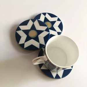 Star Design <b>Round</b> Shape Resin Coasters Handmade Eco-Friendly Reusable <b>Table</b> Top Coaster <b>Mats</b> & Pads Export Quality Coaster - Product Image 2