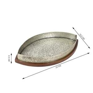 Plateau de service en métal de qualité supérieure, plateau en métal naturel pour fruits, collations, thé, café ou ornements, articles de cuisine - Product Image 1