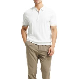 Cremallera corta original de los hombres para Polo personalizado de alta calidad 100% algodón Casual liso deportes pulóver Zip Kinted estampado alto - Product Image 5