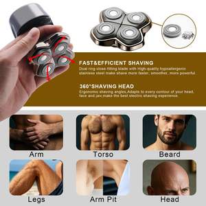 Paquete de 2 cabezales de repuesto para afeitadoras eléctricas de hombre, sistema de 4 cuchillas, 3 en 1, lavables, accesorio para afeitado facial - Product Image 5