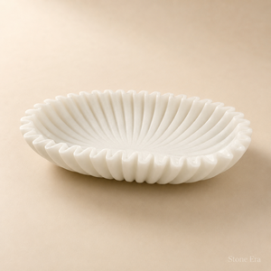 Vente en gros de bols à fruits décoratifs en marbre blanc à volants, pour une décoration de maison de luxe - Product Image 1
