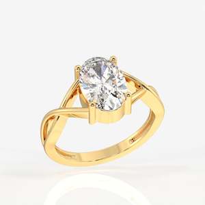 Oval Cut Moissanite Diamond Engagement <b>Ring</b> 18K Gold Elegant and Luxurious - Product Image 2