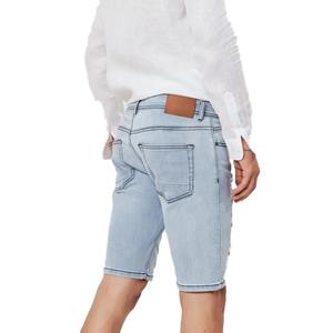 2024 Best Premium Quality 100% Cotton Breathable Solid Pattern Casual <b>Men's</b> Vintage Denim Shorts <b>Elastic</b> <b>Waist</b> Custom Sizes - Product Image 2