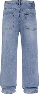 Alta calidad 100% algodón Denim OEM Custom Baggy Jeans para hombres recto suelto ácido lavado Patchwork Hip Hop estilo para otoño - Product Image 2