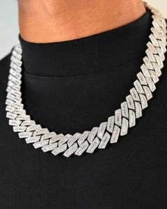 Collection de bijoux fins pour hommes élégants audacieux Masculin 925 Sterling Silver Cuban Chains Moissanite Diamond Main Hip Hop Style - Product Image 1