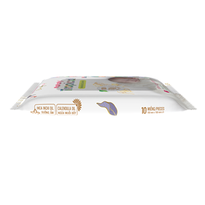 Lingettes humides Mamamy pour bébé, 100% fibres de rayonne naturelles, texture gaufrée non tissée, prévention des éruptions cutanées, 200x150mm, lot de 10 - Product Image 1