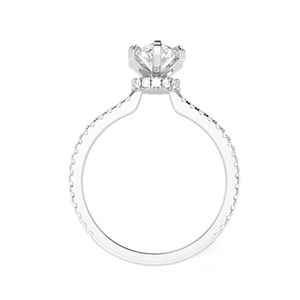 1,00 ctMarquise Cut Diamond Solitaire con acentos Anillo de compromiso para mujer - Product Image 5