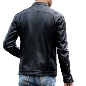 Chaqueta de Cuero y Lona con Cuello Alto para Hombre, Más Vendida, con Logotipo Frontal, Capucha, Colores Personalizados, Impermeable, Resistente al Viento, para Primavera - Product Image 3