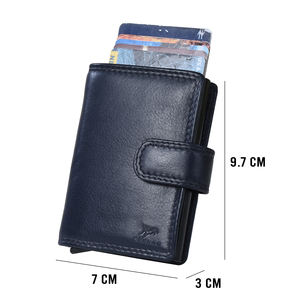 Tarjetero de Cuero Genuino con Bolsillo con Cremallera - Product Image 6
