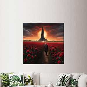 Tableau sur toile imprimé enchanteur : Décoration fantastique Dark Tower, encadré style galerie - Product Image 1