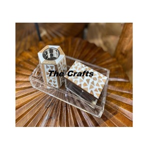 Wooden And Mop Work Incense <b>Oud</b> Burner With Acrylic Box And Tray Superior Quality <b>Bakhoor</b> Burner Mabkhara - Product Image 1