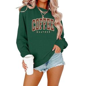 Wholesale Luxury <b>Long</b> <b>Sleeve</b> Round Neck Shoulder Slope Printed Comfortable Casual Women's Cotton Sweatshirt From Bangladesh - Product Image 4