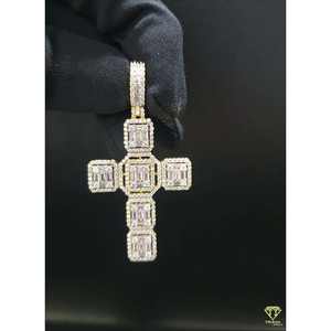 Colgante de cruz de plata 925, joyería religiosa de Hip Hop chapada en rodio con VVS Lab Grown Diamond HIP HOP Jewelry - Product Image 5