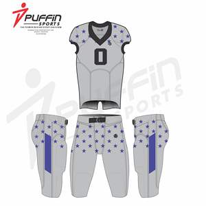 Maillot de football américain pour homme adulte PUFFIN SPORTS, personnalisable avec le nom de l'équipe, antibactérien, anti-UV, respirant, séchage rapide, 100% polyester - Product Image 1