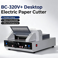 Guillotina Manual para Cortar Papel de 320 mm, Formato A4, para Tarjetas, Fotos y Etiquetas, con Motor, para Oficina, Imprenta y Copistería