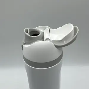 Klappeisolierte Edelstahl-Wasserflasche mit Strohhalm für Sport und Reisen, BPA-frei, 24 Unzen, Klappdeckel, verschließbarer Deckel