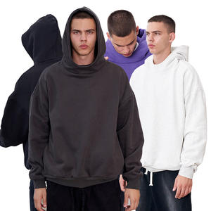 Sweat à capuche court unisexe, streetwear, surdimensionné, impression personnalisée, logo, coupe ample, homme, 100% coton, hiver, poids lourd - Product Image 3